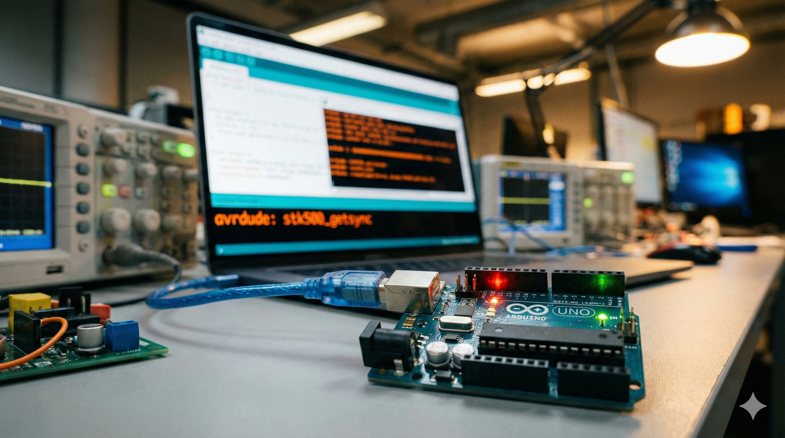 Arduino IDE displaying avrdude stk500_getsync error message with Arduino Uno board connected via USB