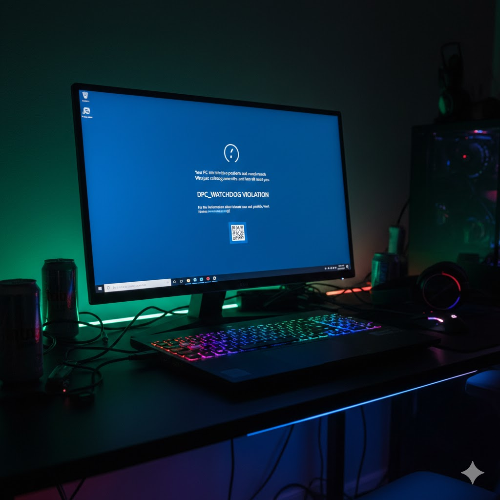 Windows 11 blue screen error showing dpc watchdog violation stop code
